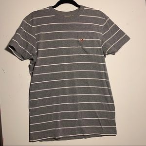 Hollister tshirt Mens Large Grey and white stripe